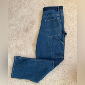 STAUD Mixed Denim Painter Cargo Blue Pants/Jeans Womens size 10